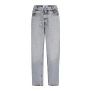 Ball Högmidjade avslappnade jeans Grå Denim Blue, Dam