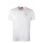 Diesel Bomull crew-neck t-shirt, vanlig passform White, Herr