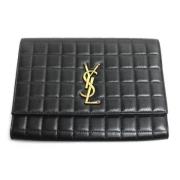 Yves Saint Laurent Vintage Pre-owned Laeder kuvertvskor Black, Dam