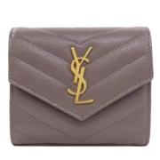 Yves Saint Laurent Vintage Pre-owned Laeder plnbcker Gray, Dam