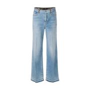 Marc Cain Wide-Leg Jeans med djurtrycksdetaljer Blue, Dam