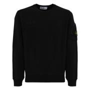 Stone Island Svart tröja med dragkedjeficka Black, Herr