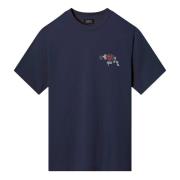 A.p.c. Bomull T-shirt med Unik Design Blue, Herr