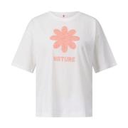 Luisa Cerano Ekologisk Bomull Natur Print T-shirt White, Dam