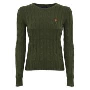 Polo Ralph Lauren Grön Kabelstickad Tröja Green, Dam