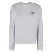 Maison Kitsuné Komfort Sweatshirt för Handstil Gray, Dam