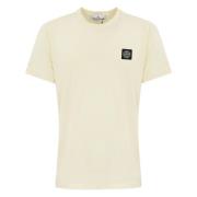 Stone Island Bomull Jersey Kortärmad Logotopp Beige, Herr