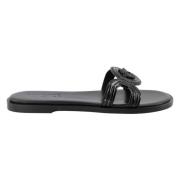 Versace Svarta läder Medusa '95 slides Black, Dam