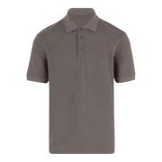 Giorgio Armani Silke Linne Polo Shirt Logo Gray, Herr