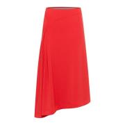 InWear Asymmetrisk Skarlettkjol Red, Dam