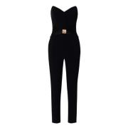 Elisabetta Franchi Elegant jumpsuit med statement rosett Black, Dam