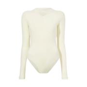 Proenza Schouler Borstad Ribb Bodysuit Beige, Dam