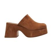 Curiosite Brun Mocka Blockklack Pumps Brown, Dam