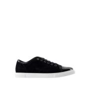 Lanvin Svarta Lädersneakers med Gummisula Black, Dam