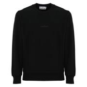 Stone Island Svart Bomullströja Logo Print Black, Herr