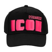 Dsquared2 Ikonisk Baseballkeps med Spänne Stängning Black, Unisex