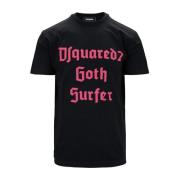 Dsquared2 Herr Logo Print Bomull T-shirt Black, Herr