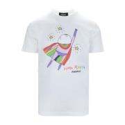 Dsquared2 Herr Grafiskt Tryck Bomull T-shirt White, Herr