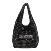 Love Moschino Stilig Handväska med Justerbar Avtagbar Rem Black, Dam