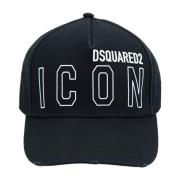 Dsquared2 Ikonisk Baseballkeps med Spänne Stängning Black, Unisex