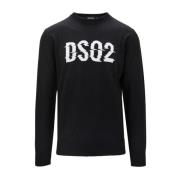 Dsquared2 Herr Ulltröja med Logotyp Black, Herr