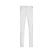 Kiton Vit Bomull Elastan Blandningsbyxor White, Herr