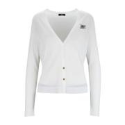 Elisabetta Franchi V-ringad Knappad Kofta White, Dam