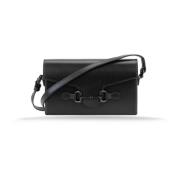 Gucci Läder Crossbody Väska Magnetknapp Black, Dam