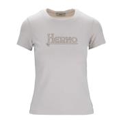 Herno Blad Logo Kortärmad T-shirt Beige, Dam