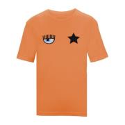 Chiara Ferragni Collection Broderad T-shirt med korta ärmar Orange, Da...