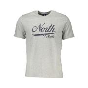 North Sails Grå Bomull Tryck Logo T-shirt Gray, Herr