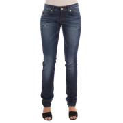 John Galliano Stiliga Skinny Low Rise Denim Jeans Blue, Dam