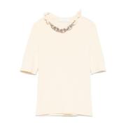 Paco Rabanne Beige Silk Bomull T-shirt Polo Beige, Dam