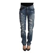 Dolce & Gabbana Elegant Skinny Denim Jeans fr modern kvinna Blue, Dam