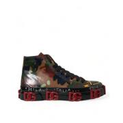 Dolce & Gabbana Camouflage High Top Sneakers Skor Multicolor, Herr