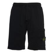 Stone Island Svarta Fleece Shorts Black, Herr