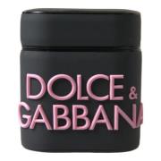 Dolce & Gabbana Elegant Bicolor Läder Airpods Fodral Black, Dam