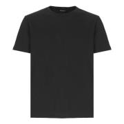 Dondup Svart Bomull T-shirt med präglat logotyp Black, Herr