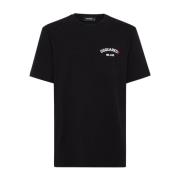 Dsquared2 Svart Logo Print Crew Neck T-shirt Black, Herr