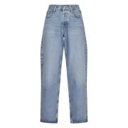 Agolde Baggy V-Midja Jeans Blue, Dam