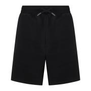 Ami Paris Bomulls Sports Shorts med Dragsko i Midjan Black, Herr