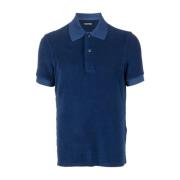 Tom Ford Blå Towelling-Finish Polo Shirt Blue, Herr