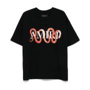 Amiri T-shirt med logoprint och rund halsringning Black, Herr