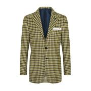 Kiton Lyxig Mikro Check Blazer Multicolor, Herr