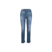 Kaos Guld Detalj Dragkedja Knapp Dam Jeans Blue, Dam