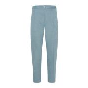 Kiton Linneblandningskomfortbyxor Blue, Herr