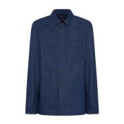 Kiton Denim Blouson med Mineral Tvätt Blue, Herr