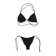 F**k Glitter Bikini Set med Knytband Black, Dam