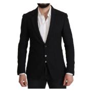 Dolce & Gabbana Elegant ullblazer med klassisk stil Black, Herr