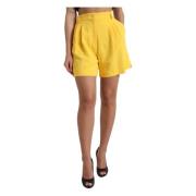 Dolce & Gabbana Högmidjade Bermuda-shorts i soligt gult Yellow, Dam